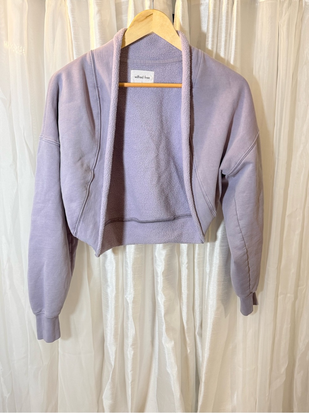Wilfred Lavender Cropped Teddy Open Cardigan